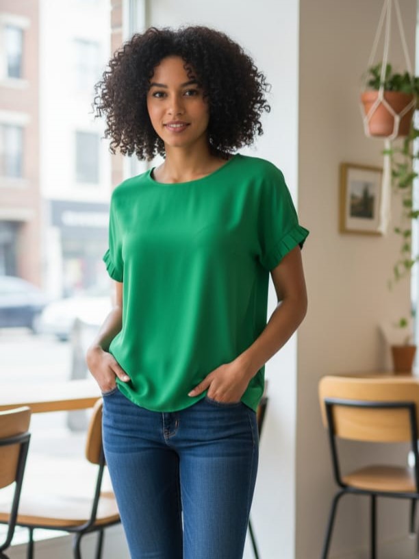 MILK&HONEY BLUSA VERDE MUJER