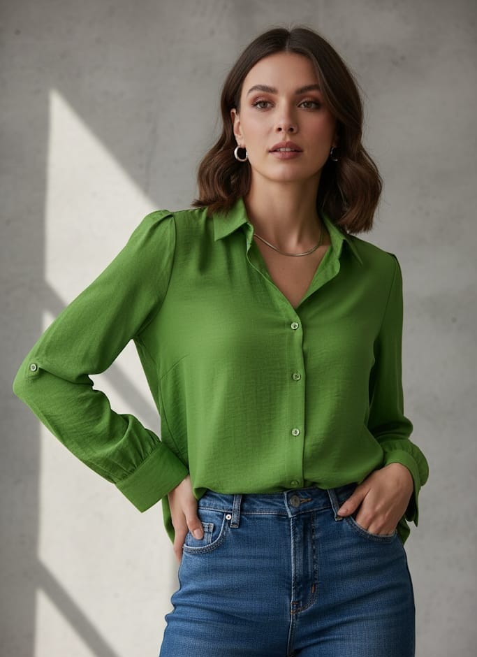 MICHEL CAMISA VERDE CLARO MUJER
