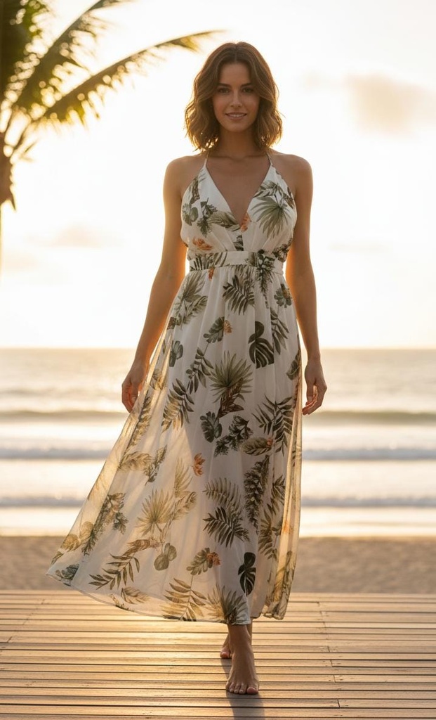 LOVE TREE VESTIDO LARGO MUJER BLC-