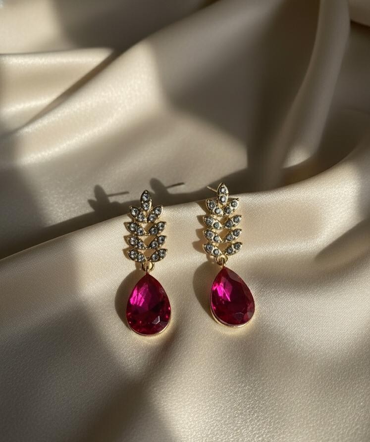 ARETES HOJA PERLA COLORES COLGANTE