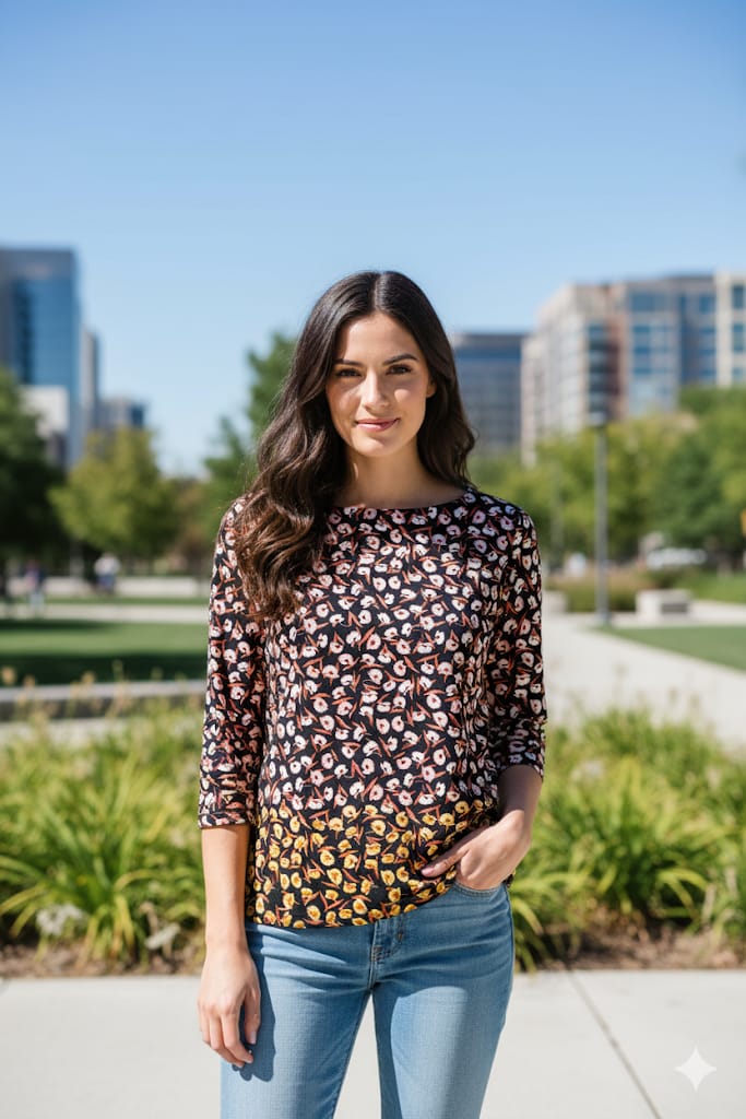 ANN TAYLOR BLUSA MUJER NEGRO-FLRS