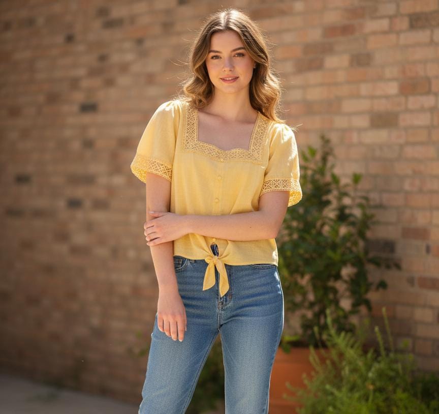 MILK&HONEY BLUSA MUJER AMARILLO