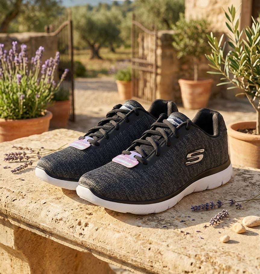 SKECHERS TENIS MUJER GRIS OSCURO