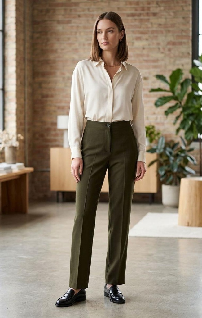 ANNA KEVIN PANTALON FORMAL VERDE