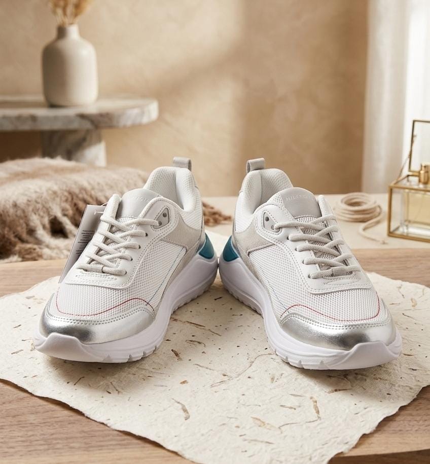 TOMMY TENIS MUJER BLANCO PLATEADO