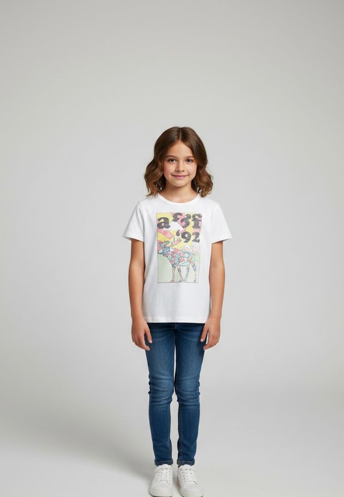ABERCROMBIE CAMISETA NIÑA BLANCO