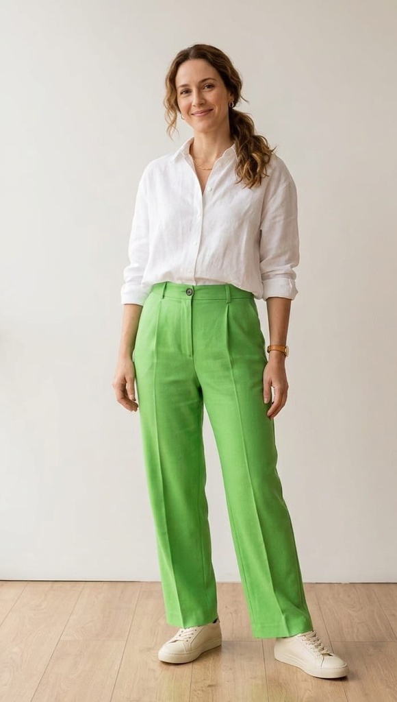 LOVE TREE PANTALON TELA VERDE MUJER