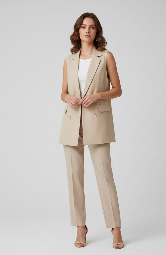 MICHEL CHALECO BEIGE MUJER