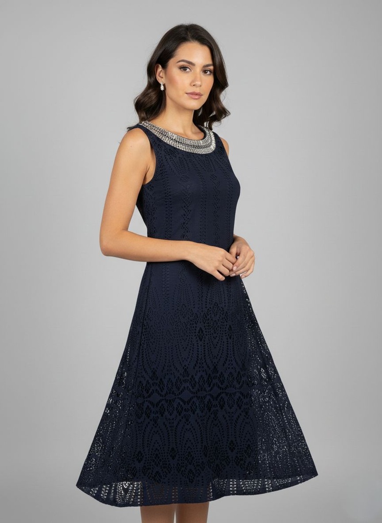 SANDRA DARREN VESTIDO NEGRO AZUL M.