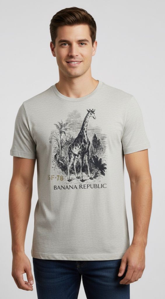 BANANA CAMISETA GRIS GIRAFA