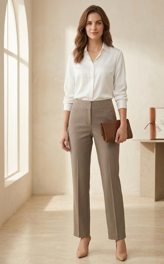 SHARAGANO PANTALON FORMAL BEIGE