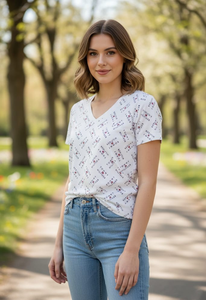 TOMMY CAMISETA MUJER BLANCO