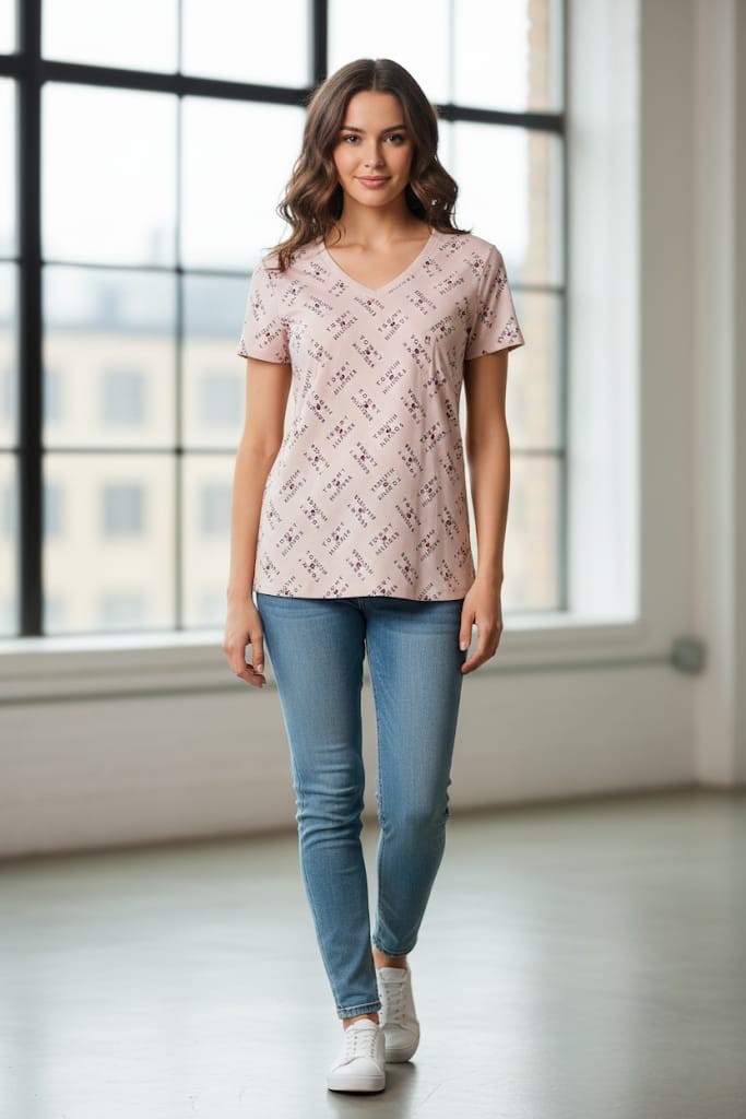 TOMMY CAMISETA MUJER ROSA