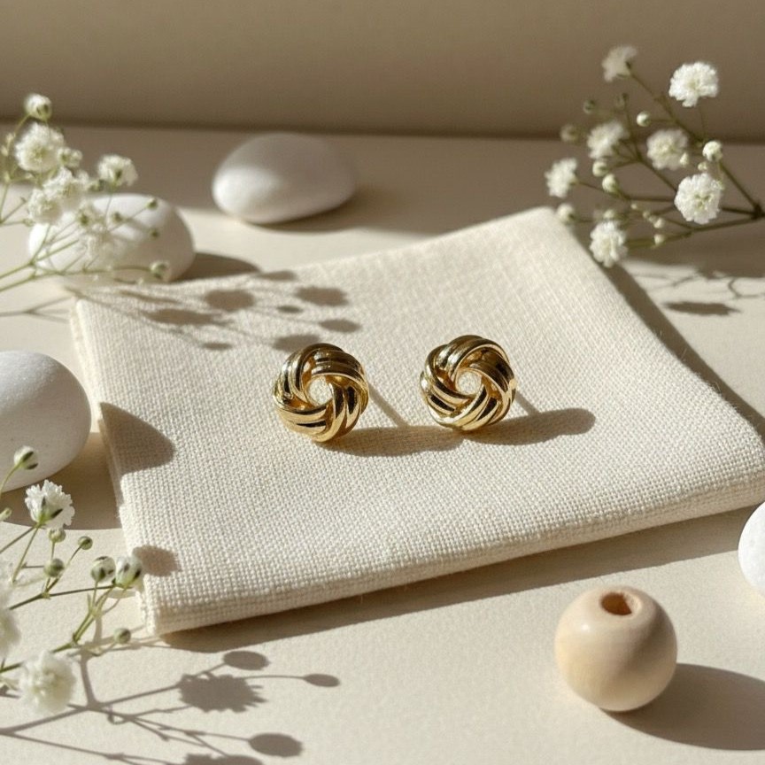 ARETES ENCHAPE FLOR DORADO