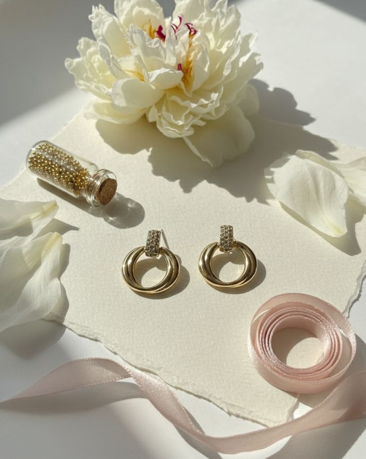 ARETES ENCHAPE DORADO REDONDO