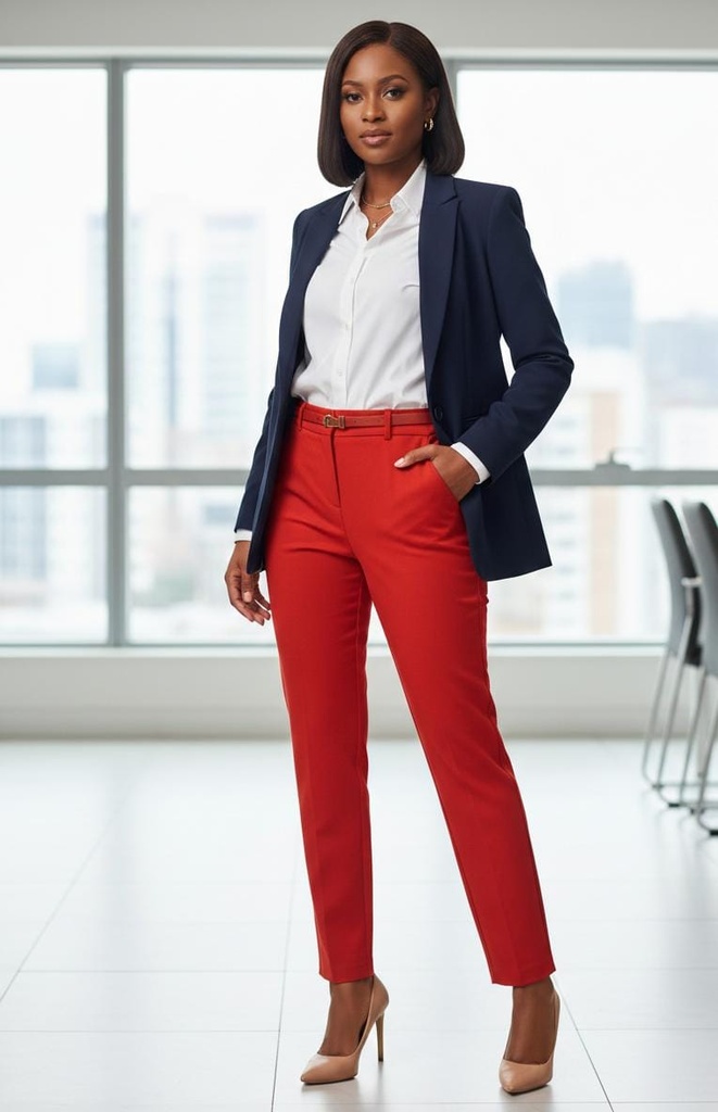 DAZZ PANTALON FORMAL MUJER ROJO