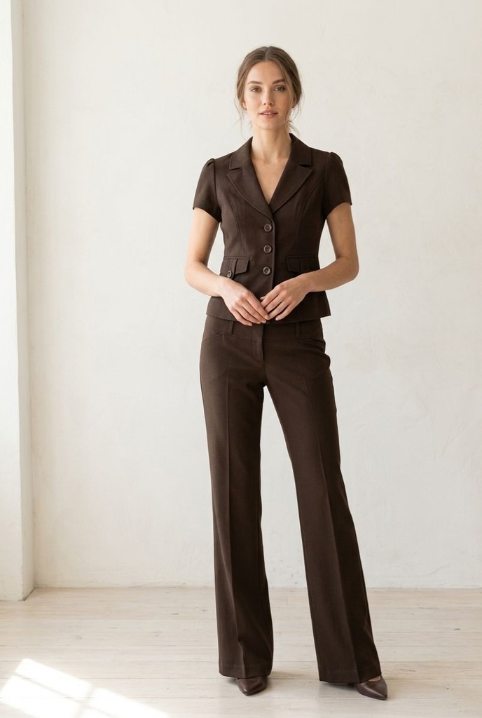 DAZZ CHAQUETA-PANTALON CAFE 2pzs