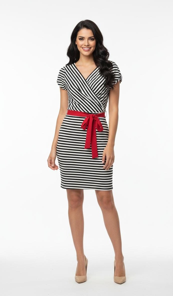 KLAXONS VESTIDO C. MUJER BLANCO-NEGRO