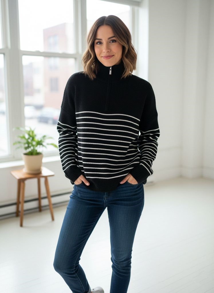 DOUBLE ZERO SUETER MUJER NEGRO-