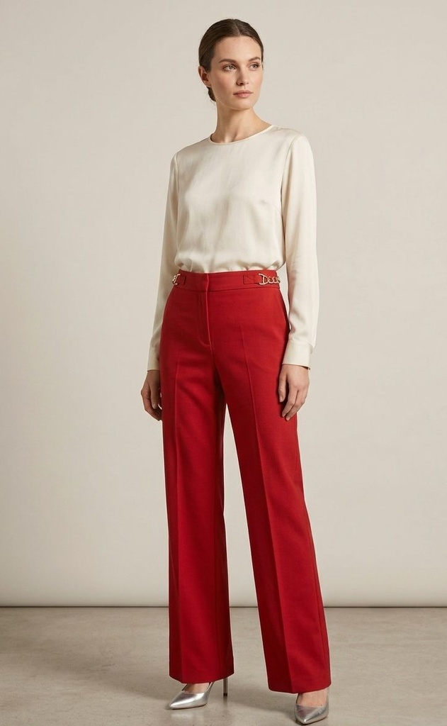 FOCUS 2000 PANTALON FORMAL ROJO