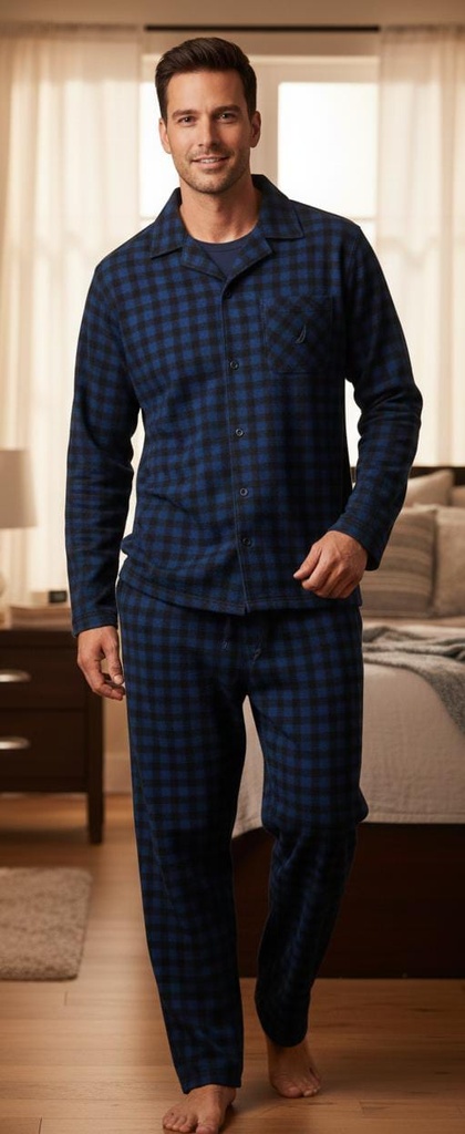 NAUTICA PIJAMA AZUL M.NEGRO MUJER