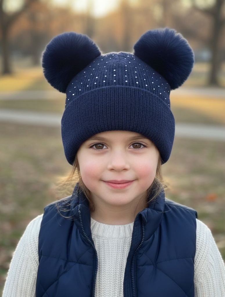 GORROS C/OREJAS PERLAS CLRS NIÑA (H1339)