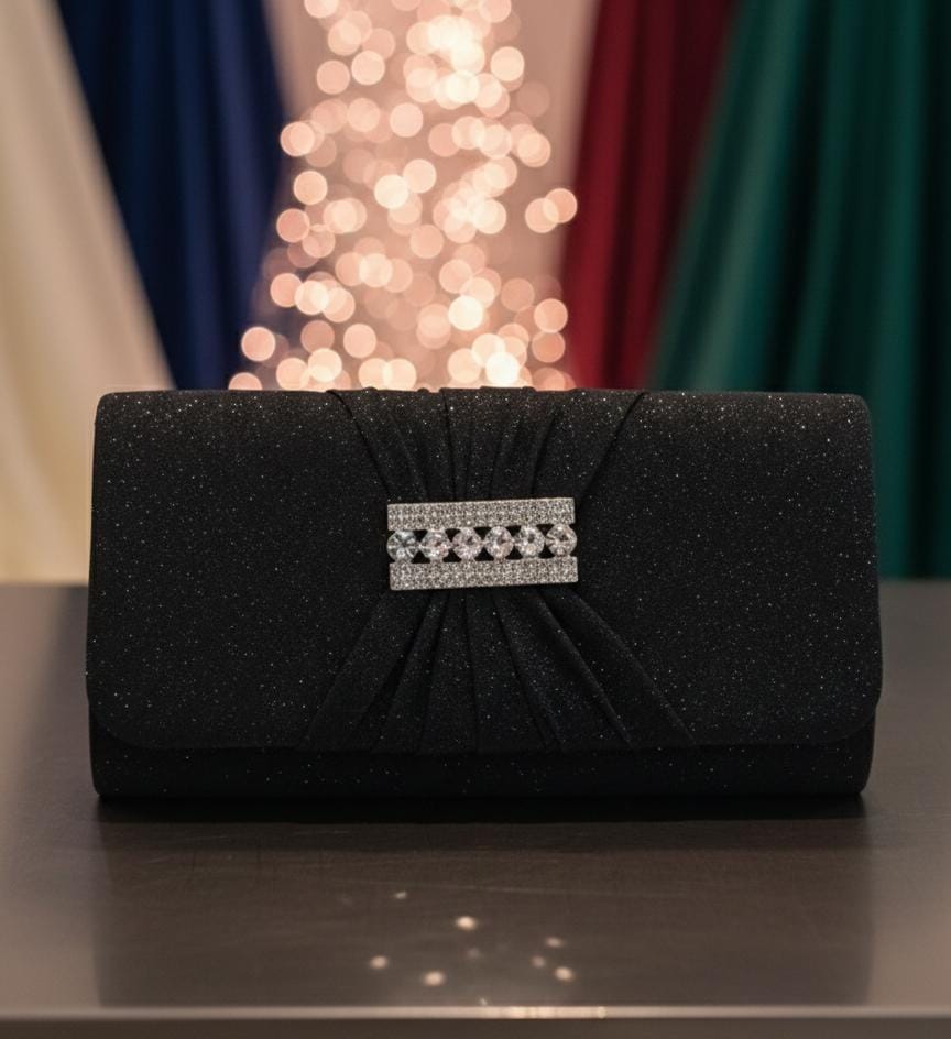 CARTERA FIESTA NEGRO BRILLANTE