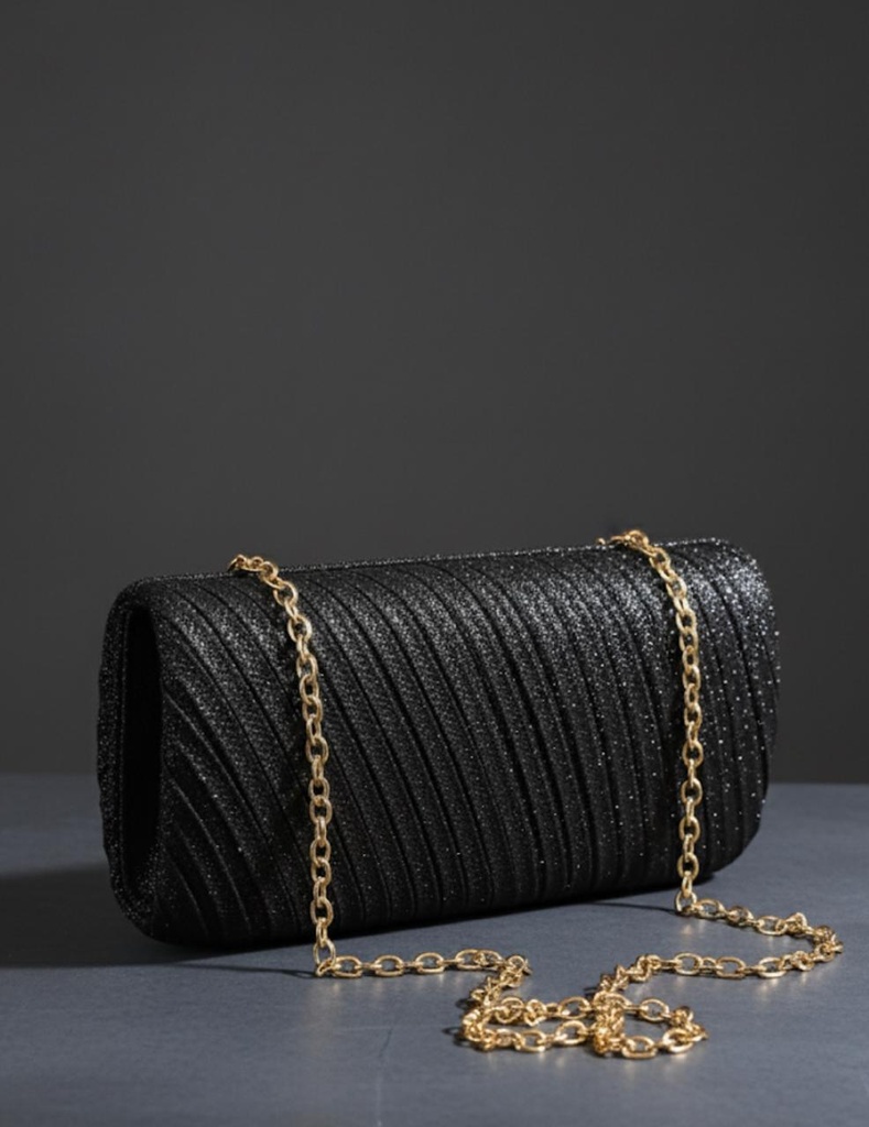 CARTERA FIESTA NEGRO BRILLANTE