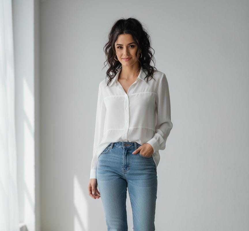 BLUE BLUSH BLUSA MUJER BLANCA IBT96556