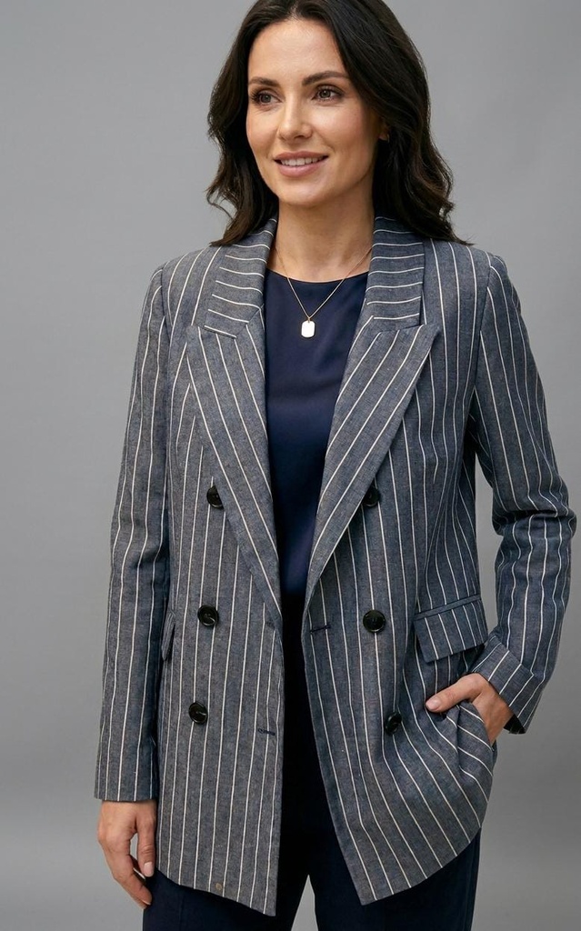 RE:NAMED CHAQUETA MUJER GRIS RAYADA J10089