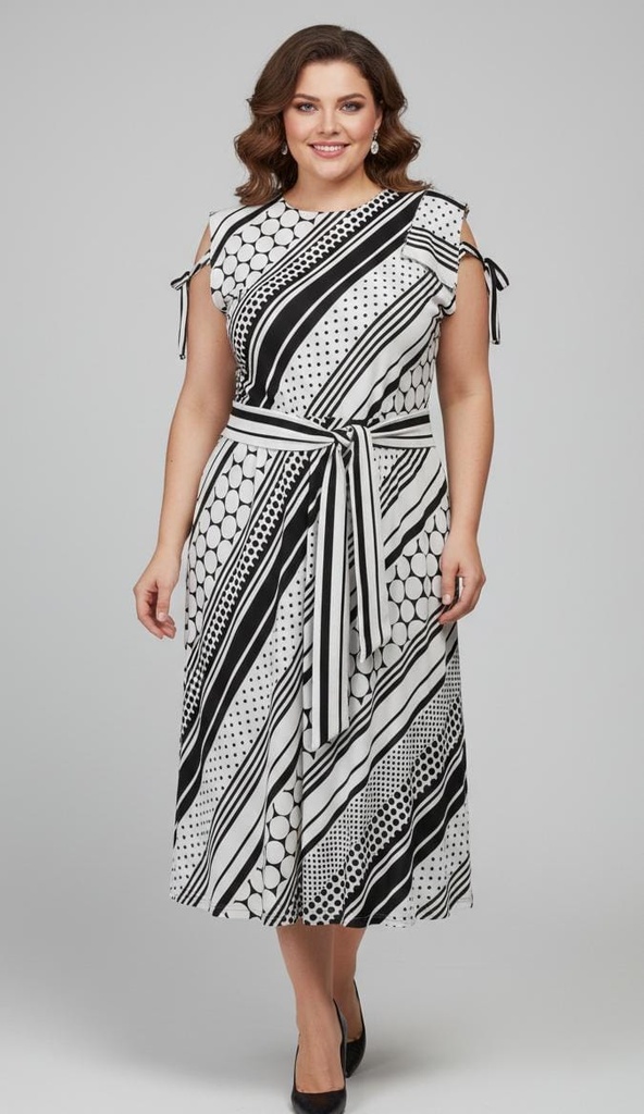 SIGNATURE VESTIDO BLANCO-AZUL MARINO