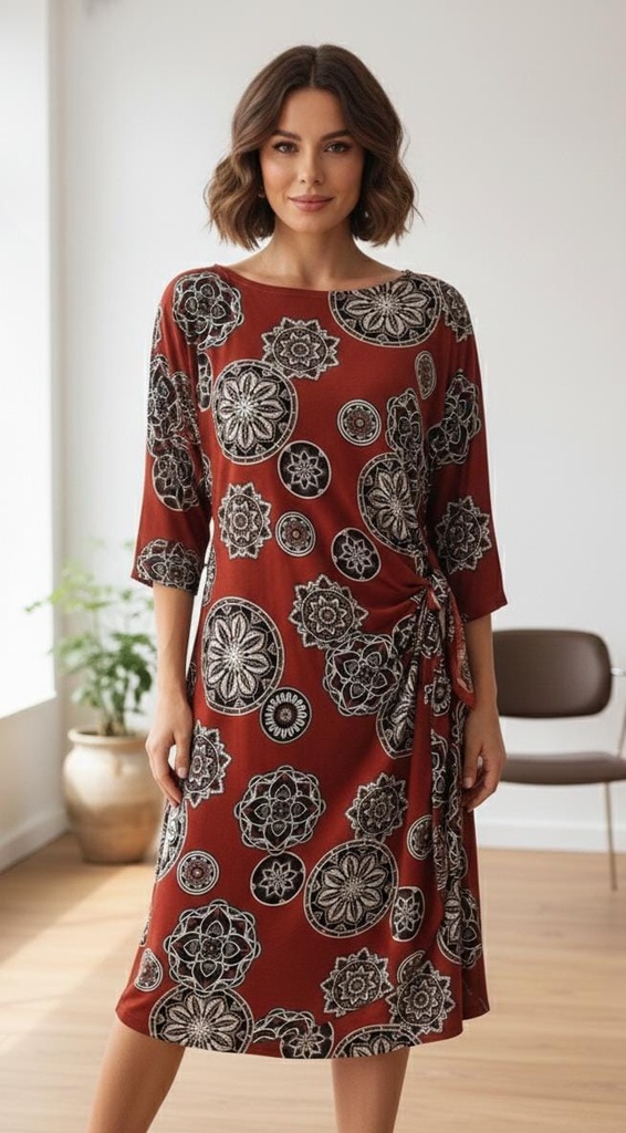 SIGNATURE VESTIDO TERRACOTA FLRS