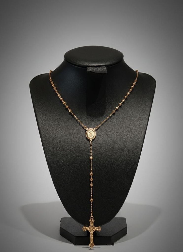 ROSARIO OCTAGONAL DORADO GRANDE