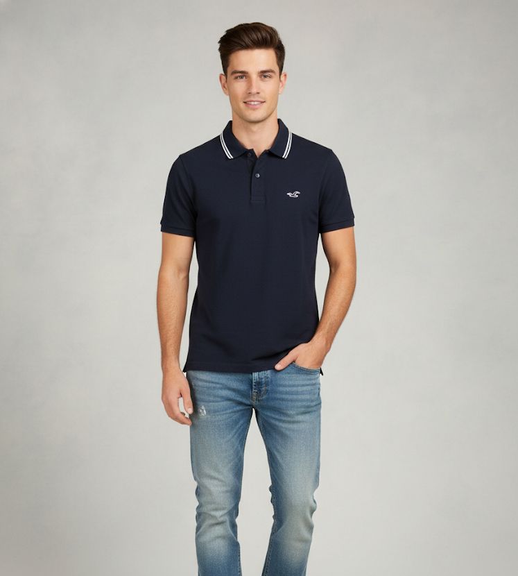 HOLLISTER CAMISE C.P AZUL MARINO