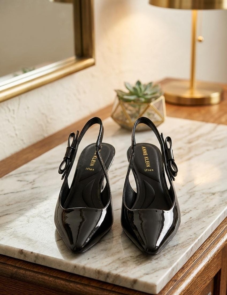 ANNE KLEIN ZAPATILLAS NEGRO CHAROL