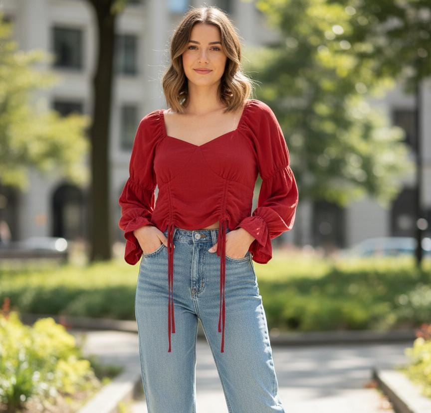 AVAILABLE BLUSA ROJA