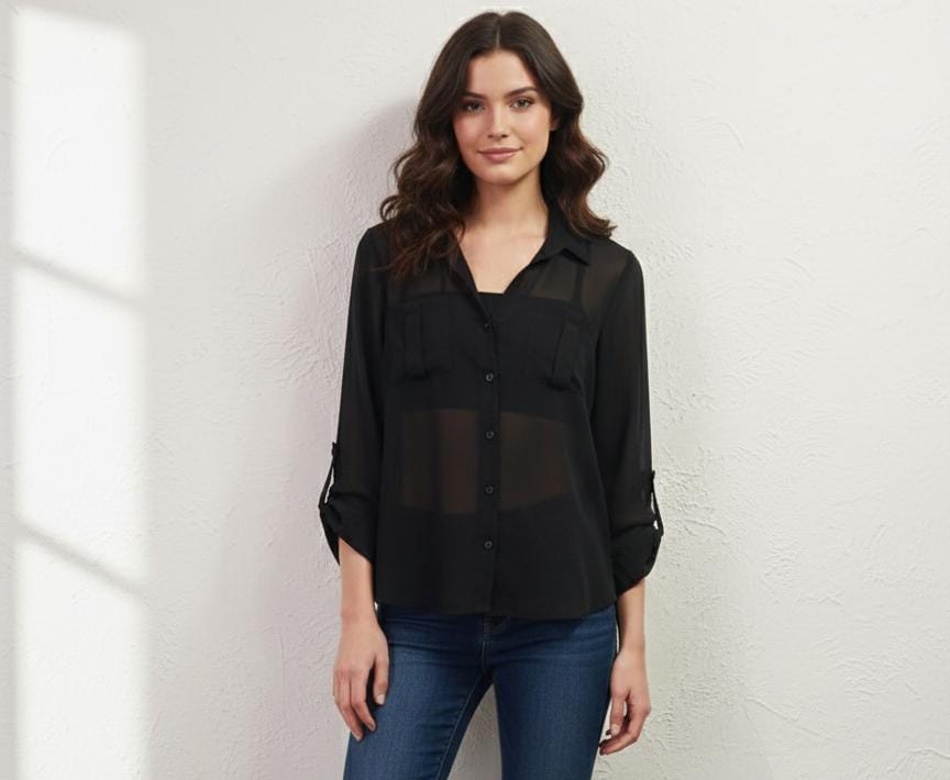 MINE BLUSA MUJER NEGRO T6832
