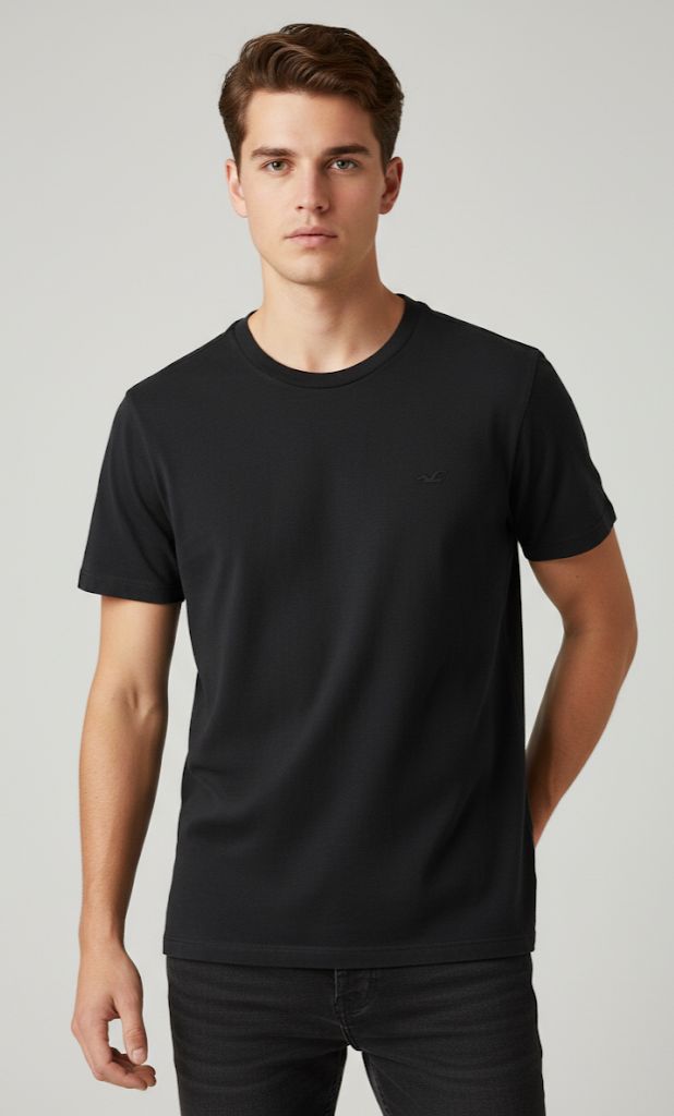 HOLLISTER CAMISETA NEGRO HOMBRE