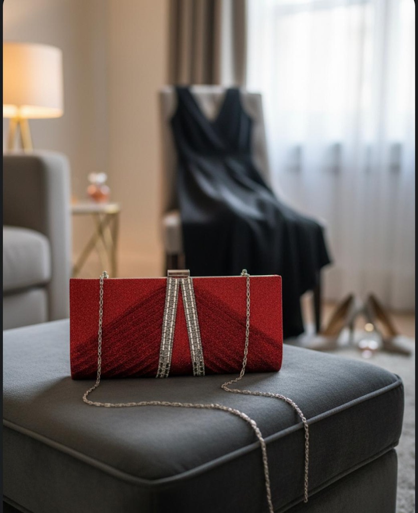 MONEDERO FIESTA MUJER ROJO-SILVER