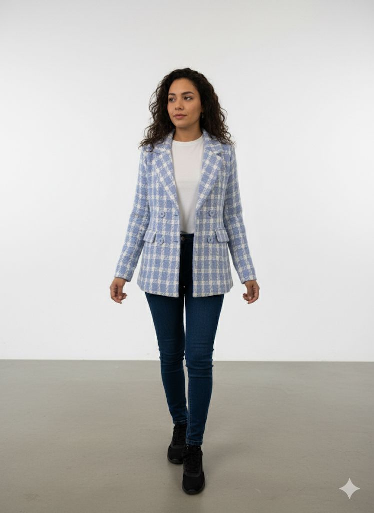 HYFVE CHAQUETA CELESTE-BLANCO MUJER HF23E496