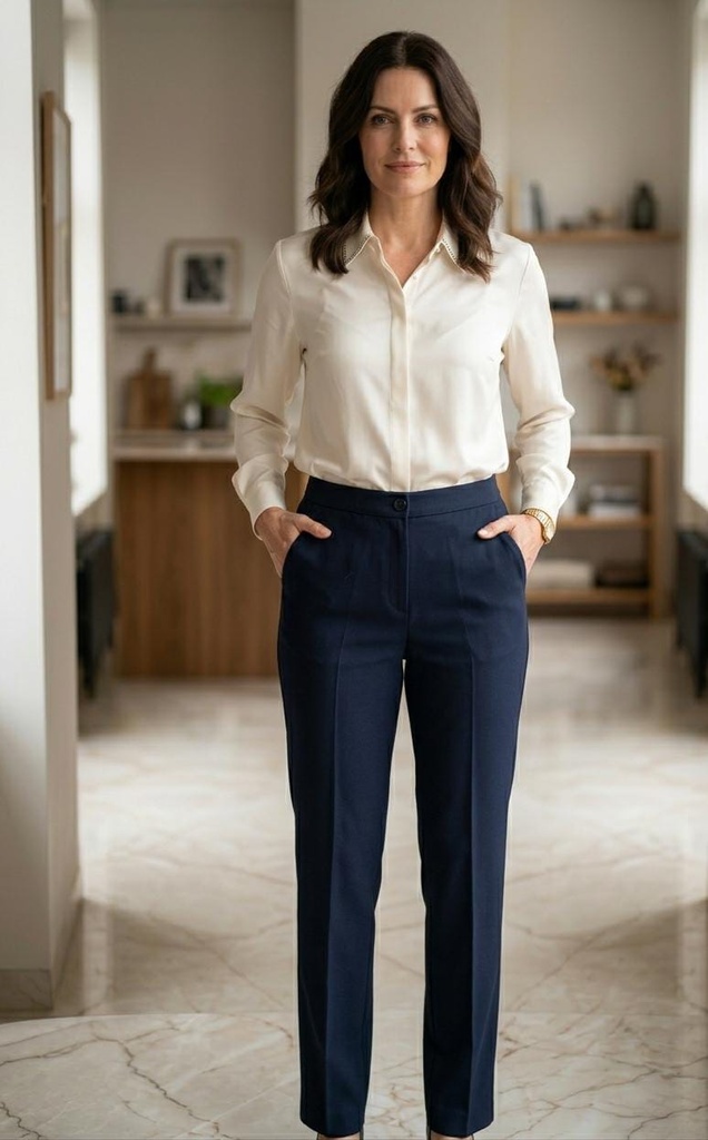 ANNA KEVIN PANTALON FORMAL AZUL 6066AM