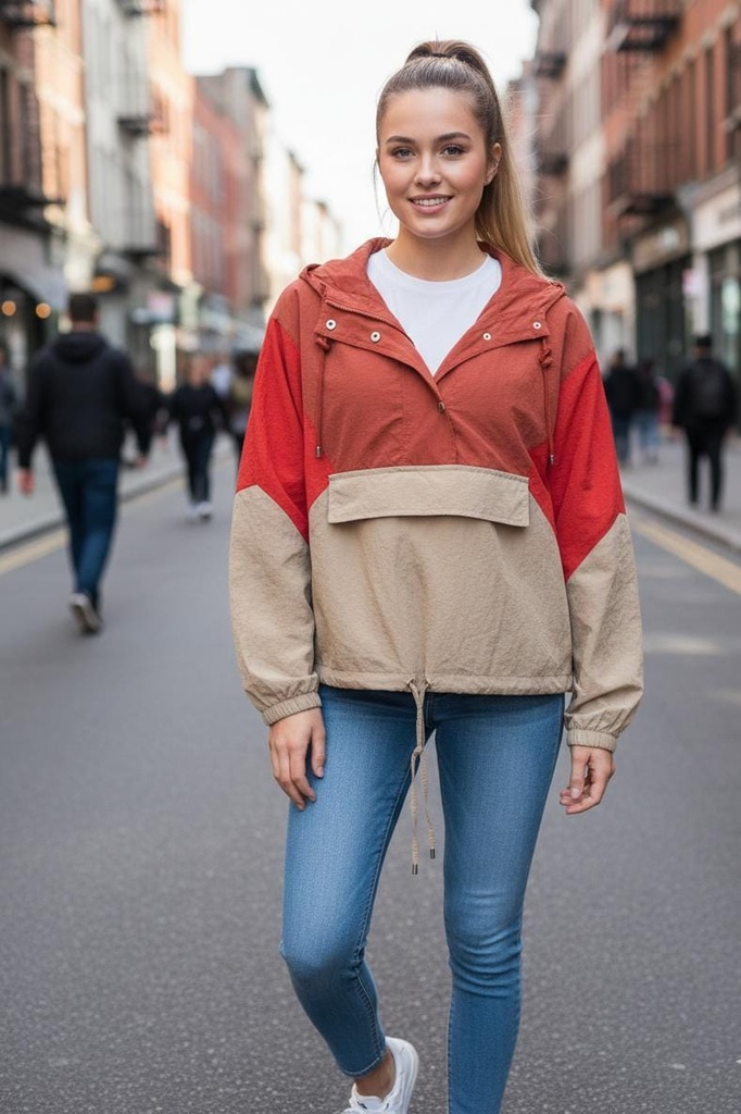 C´ESTTOL CHUMPA ROJO-BEIGE-OCRE MUJER JA4017R