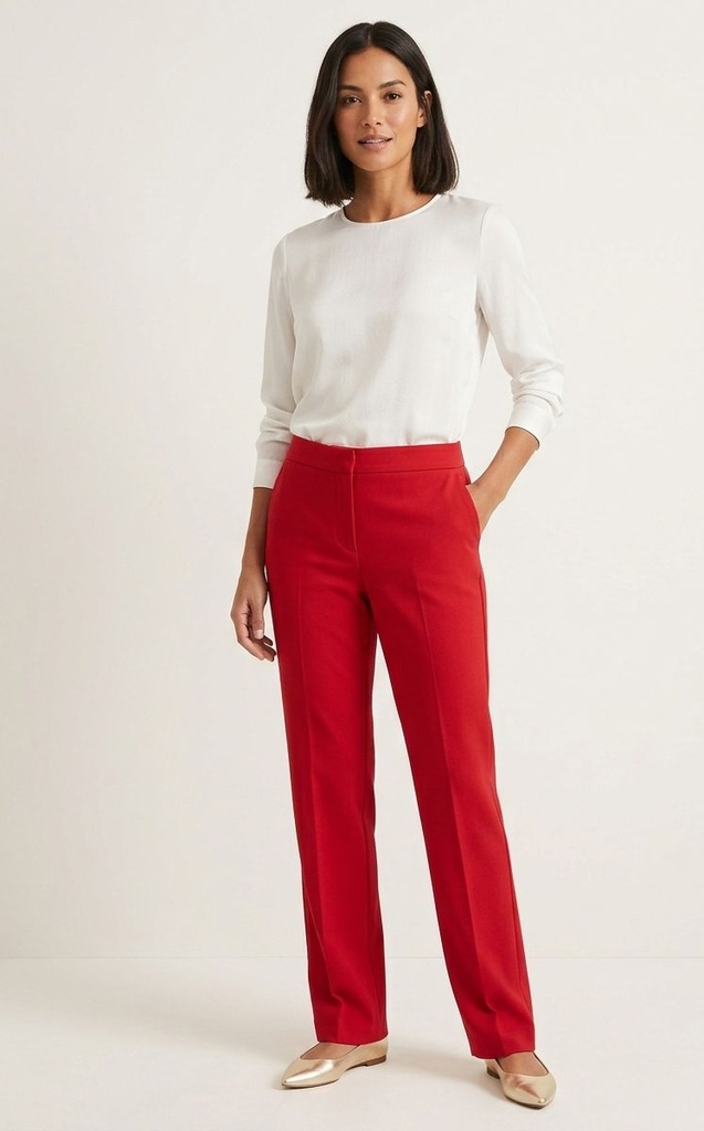 OVI PANTALON FORMAL MUJE ROJO P6531