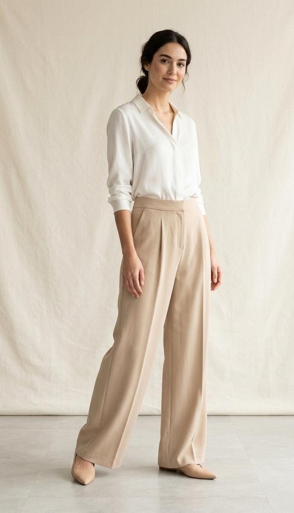 OVI PANTALON TELA BEIGE MUJER PS1712