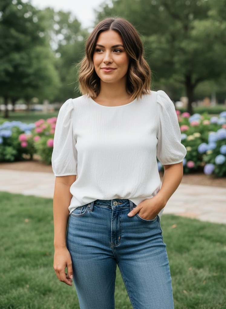 CRECE BLUSA BLANCO PLUS MUJER PT5763B