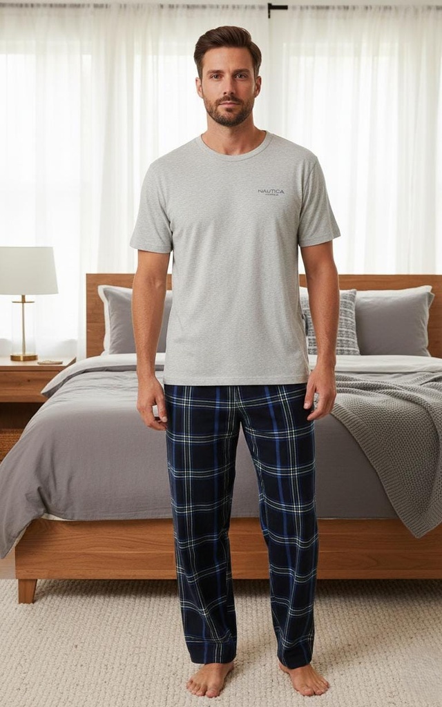 NAUTICA PIJAMA HOMBRE AZUL-GRIS SPJ152