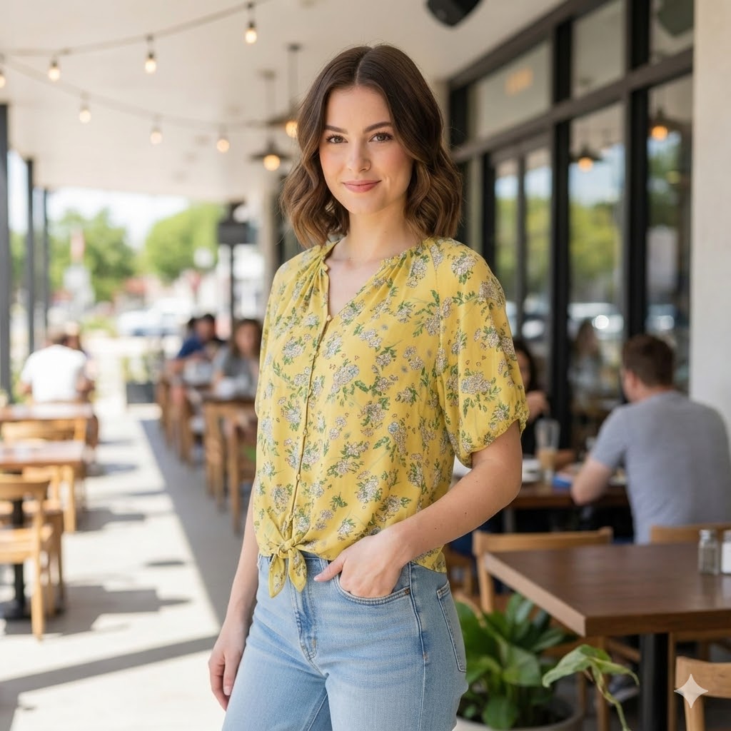 ZAC&RACHEL BLUSA AMARILLO FLORES ST814N32H