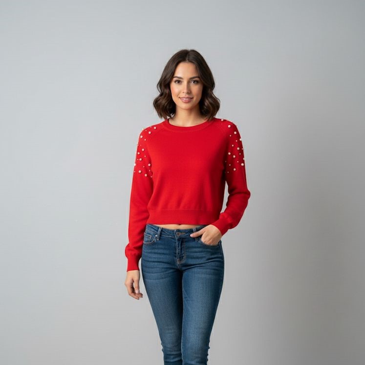 ZAC&RACHEL SUETER ROJO PERLAS ST818D51ZA