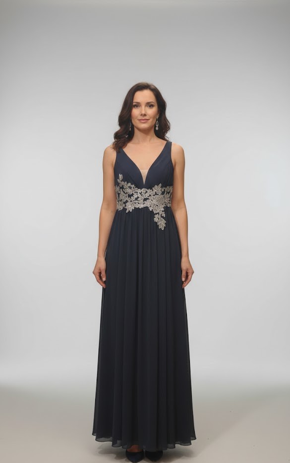 B&A VESTIDO AZUL MARINO BRILLANTE B249