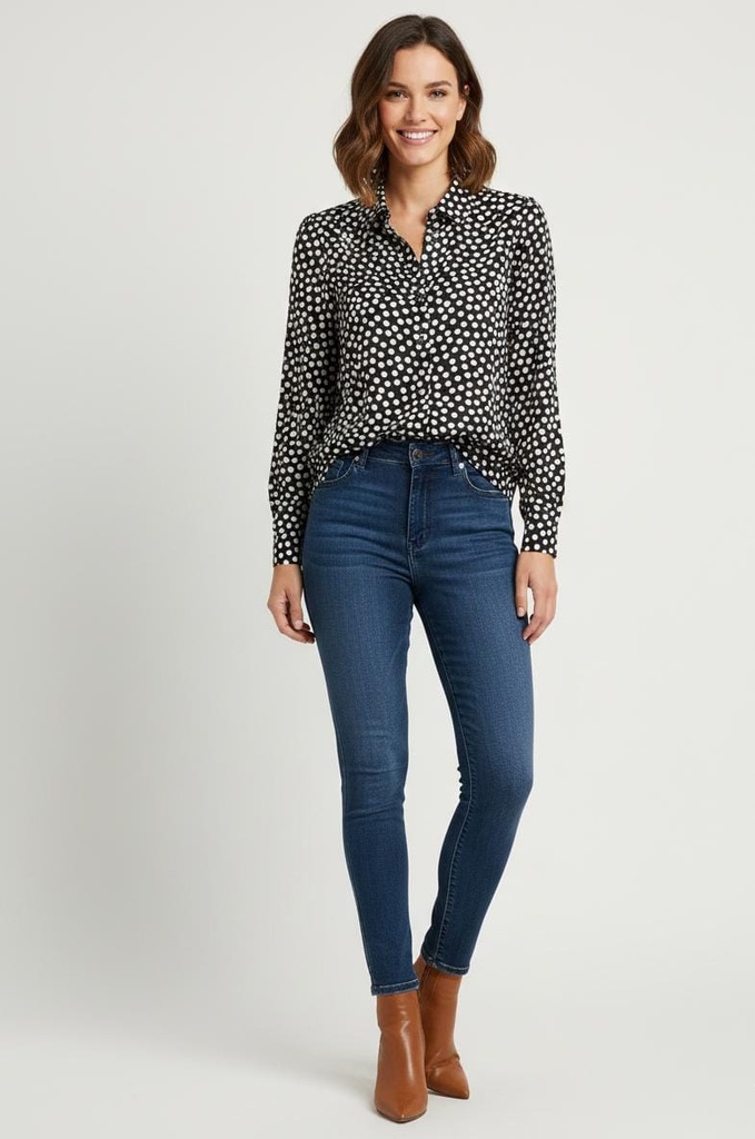 ZAC&RACHEL BLUSA NEGRO PNTS BLC ST81RD9P9